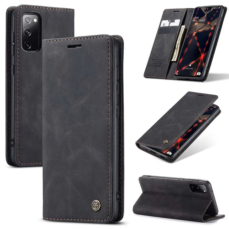 Luxury Leather Bracket Retro Wallet Case For Galaxy S22 & S23 Series
