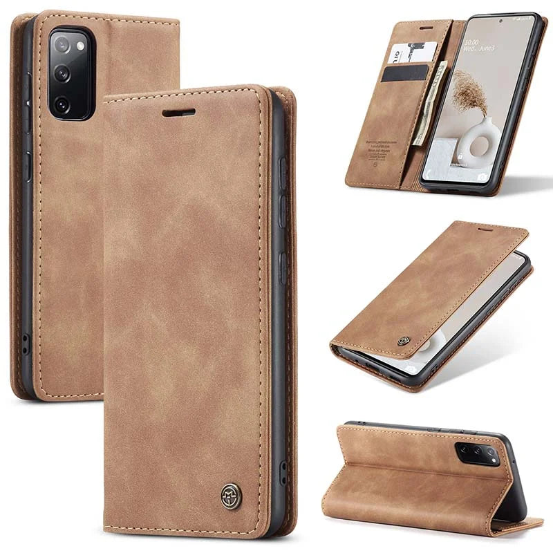 Luxury Leather Bracket Retro Wallet Case For Galaxy S22 & S23 Series