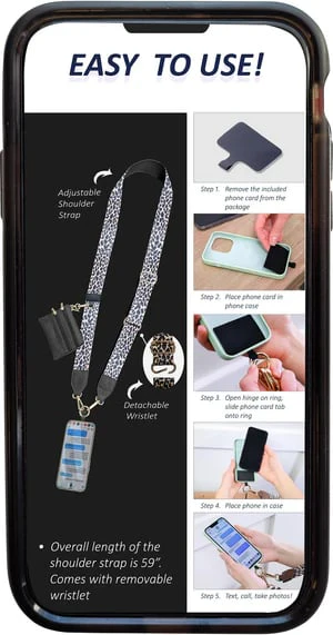 MULTIFUNCTIONAL PHONE STRAP WITH ZIPPERED POUCH