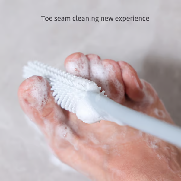 LONG-HANDLED SILICONE TOE CLEANING & EXFOLIATING BRUSH SET