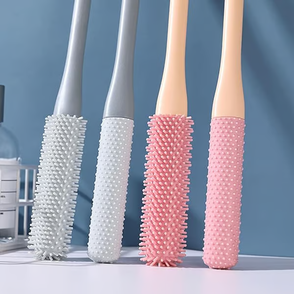 LONG-HANDLED SILICONE TOE CLEANING & EXFOLIATING BRUSH SET