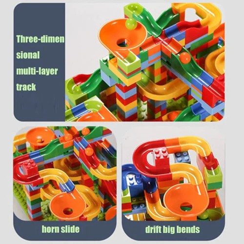 MARBLE RUN BLOCKS SET | 168PCS DIY BUILDING MAZE TOY FOR KIDS