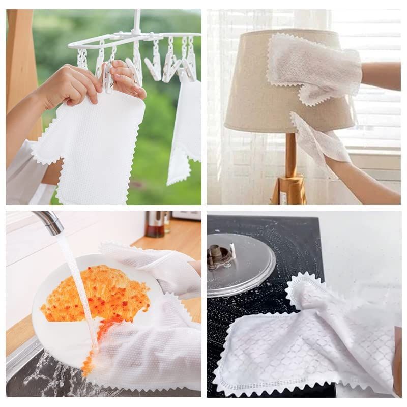 Fish Scale Magic Cleaning Gloves (Pack of 10)