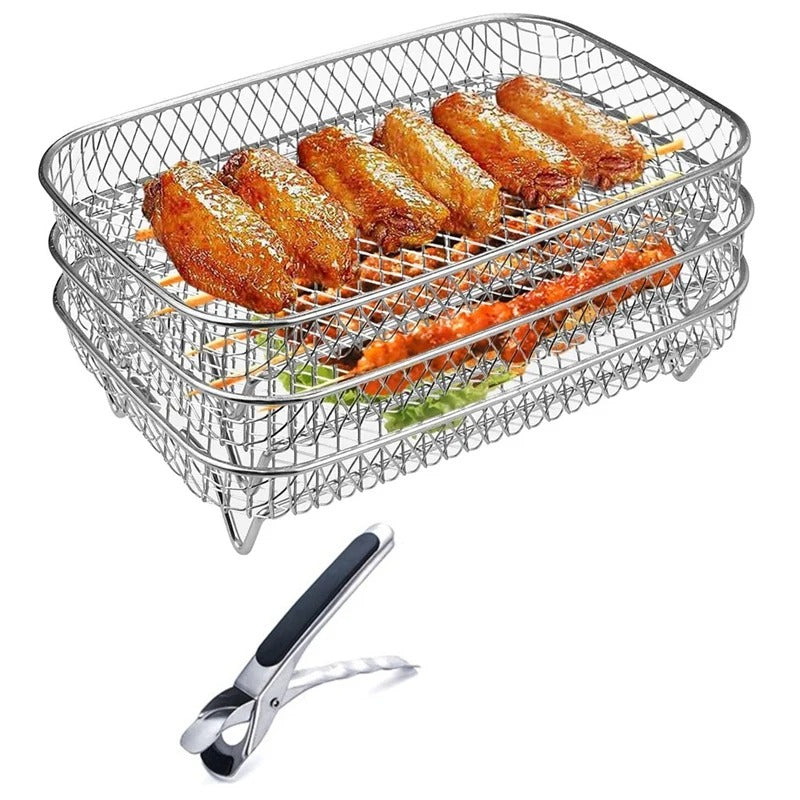 Set of 3 Stackable Baskets for Air Fryer | Ultimate Cooking Efficiency