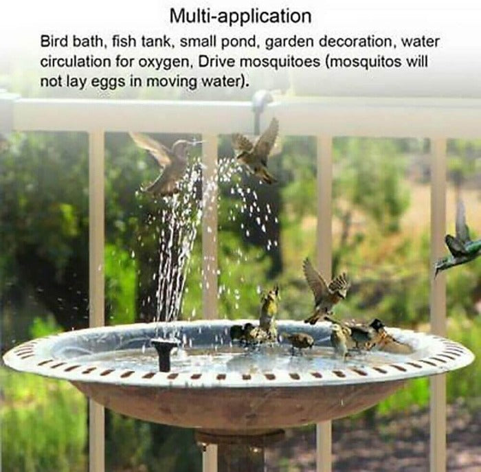 Solar-Powered Bird Bath Fountain Pump