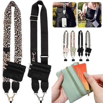 MULTIFUNCTIONAL PHONE STRAP WITH ZIPPERED POUCH