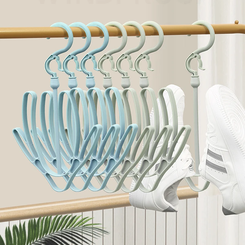 360° Rotatable Double Hook Dry Shoe Rack Organizer Hanger