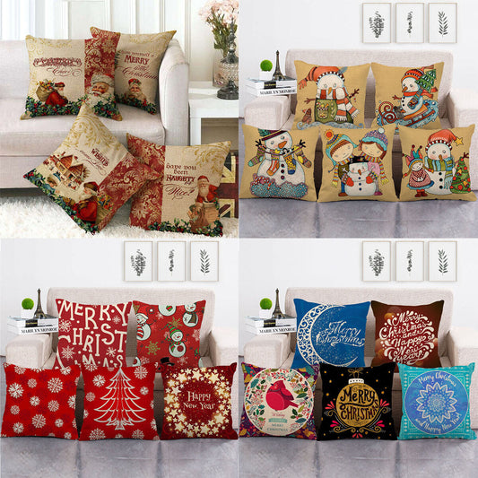 18" Cojines Merry Xmas Couch Throw Pillow Cover Case Home Sofa Decor Pillowslip