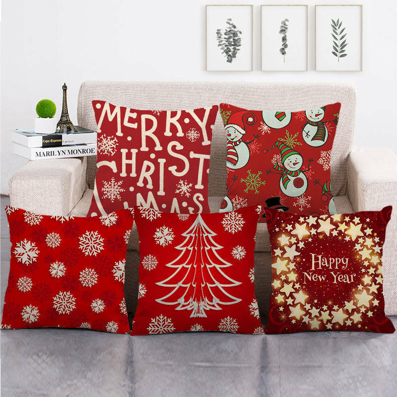 18" Cojines Merry Xmas Couch Throw Pillow Cover Case Home Sofa Decor Pillowslip