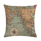 18" Throw Pillow Case Cushion Cover Home Decor Vintage World Map Pattern Cojines