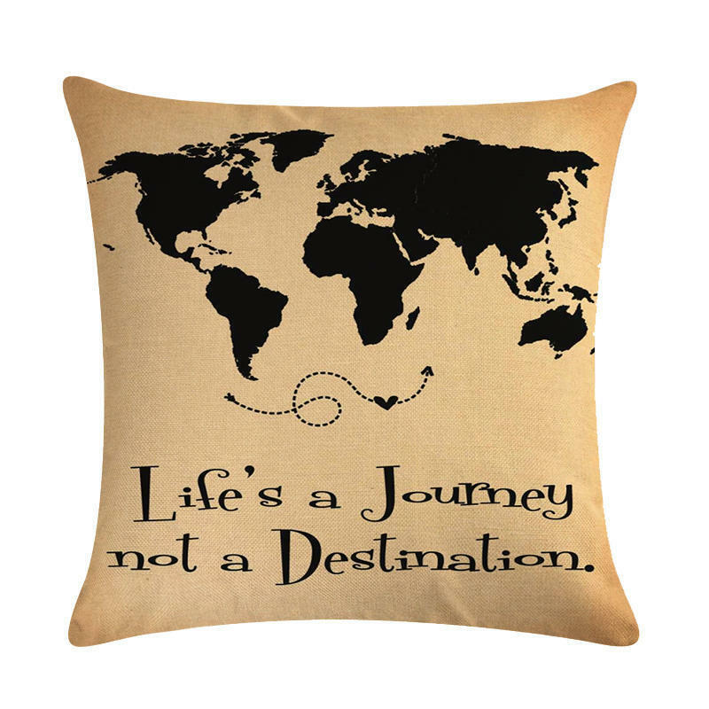 18" Throw Pillow Case Cushion Cover Home Decor Vintage World Map Pattern Cojines