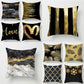 Gold Black Print Cushion Cover Geometric Throw Pillow Case Printed Pillowcase