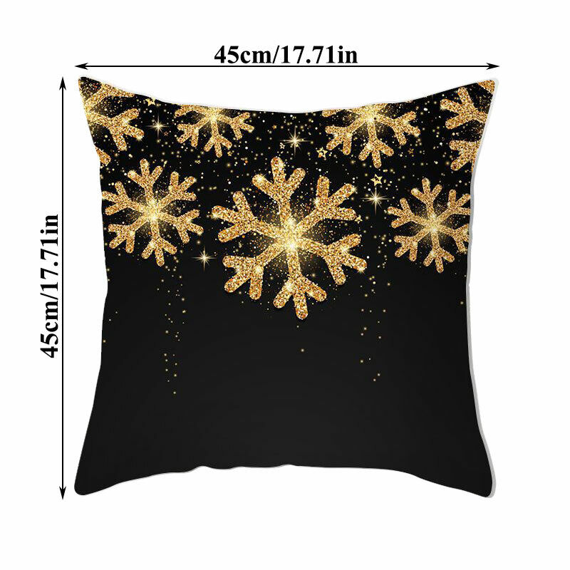 Gold Black Print Cushion Cover Geometric Throw Pillow Case Printed Pillowcase