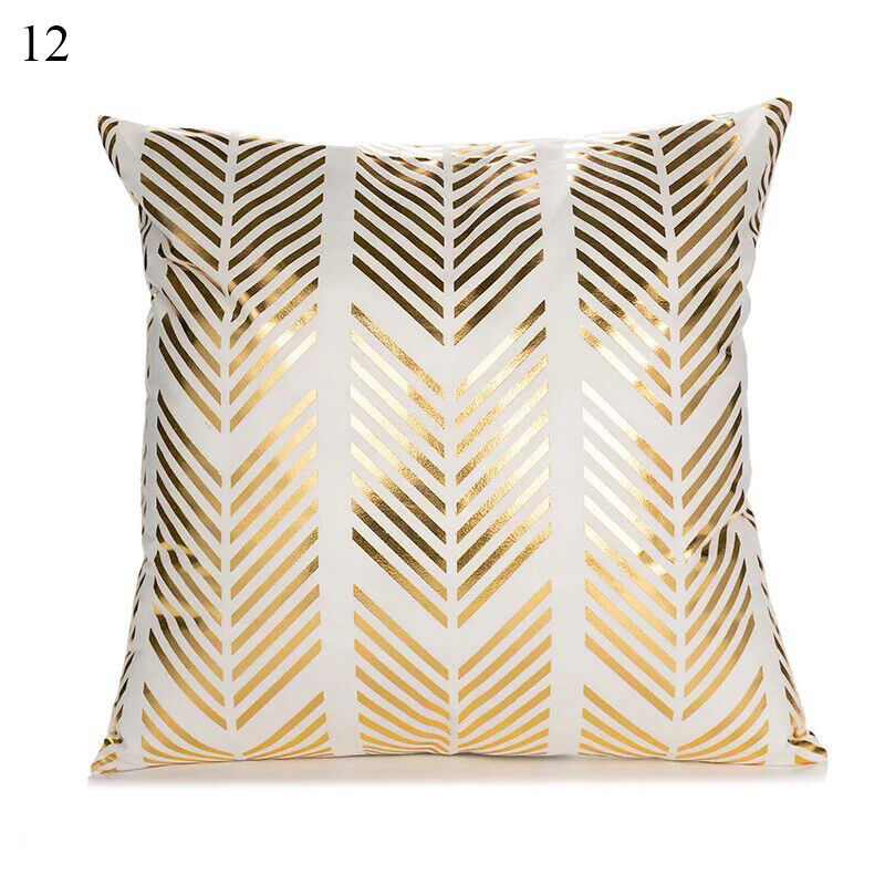 Gold Black Print Cushion Cover Geometric Throw Pillow Case Printed Pillowcase