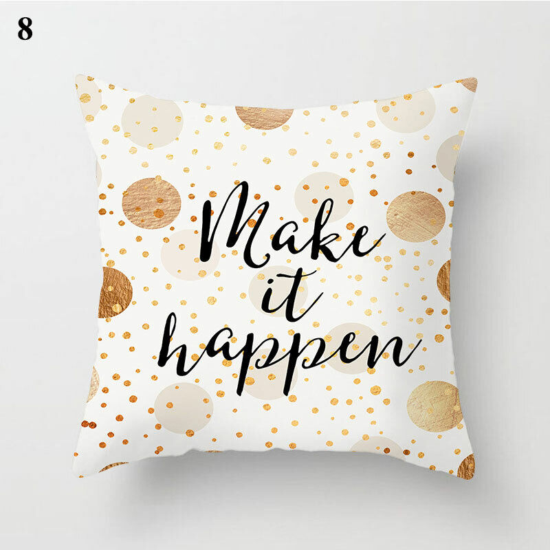 Gold Black Print Cushion Cover Geometric Throw Pillow Case Printed Pillowcase