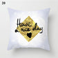 Gold Black Print Cushion Cover Geometric Throw Pillow Case Printed Pillowcase