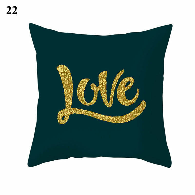 Gold Black Print Cushion Cover Geometric Throw Pillow Case Printed Pillowcase