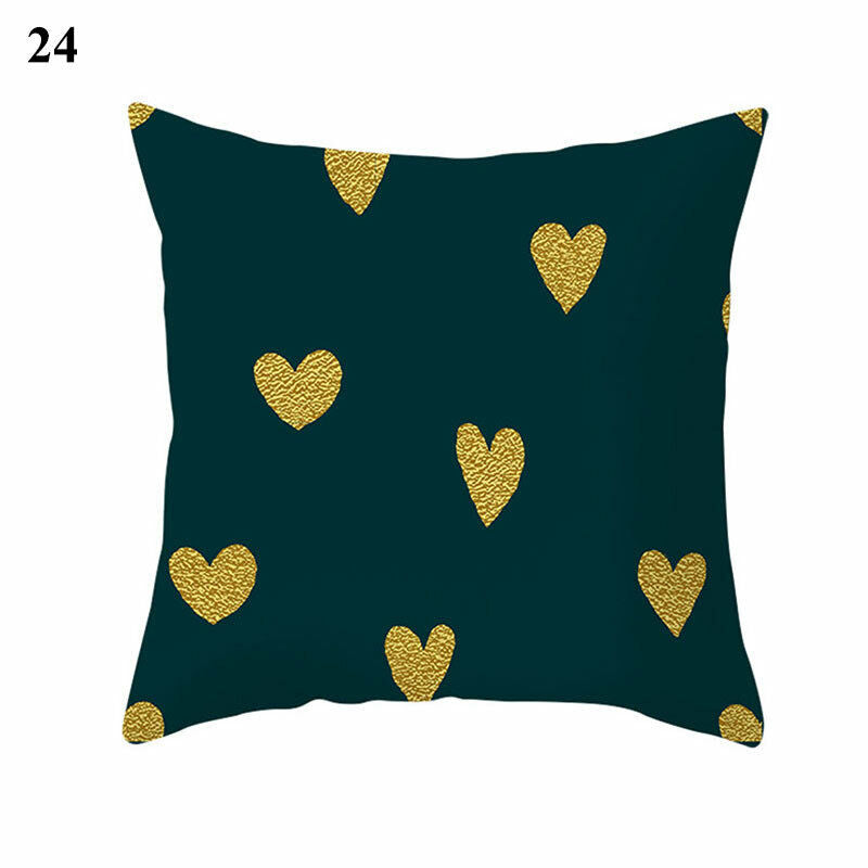 Gold Black Print Cushion Cover Geometric Throw Pillow Case Printed Pillowcase