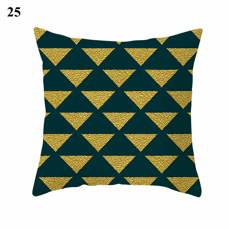 Gold Black Print Cushion Cover Geometric Throw Pillow Case Printed Pillowcase