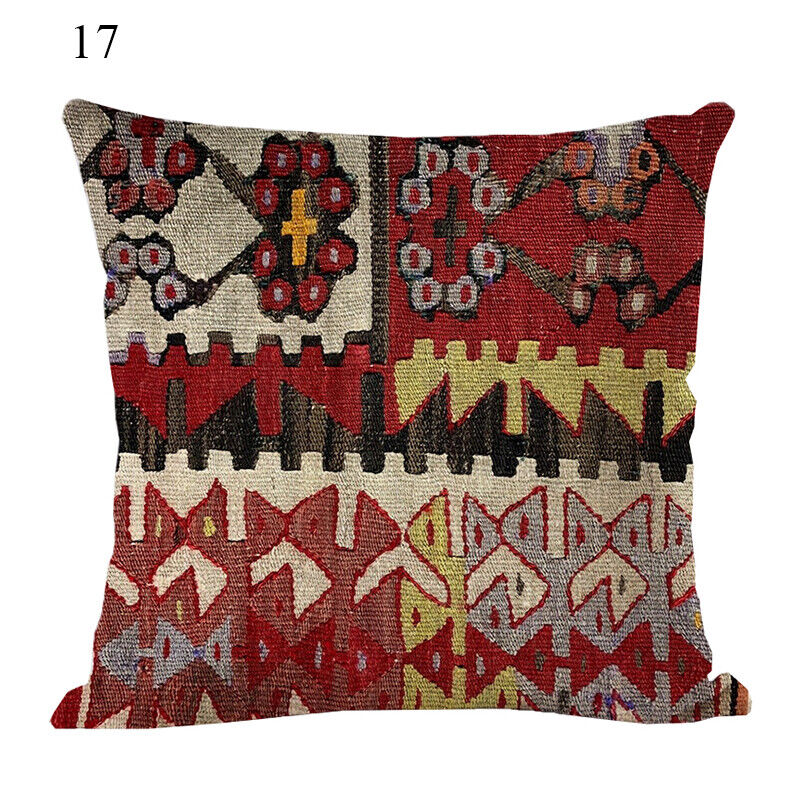 Ethnic Boho Mandala Print Linen Throw Pillow Case Sofa Cushion Cover Home Decor！