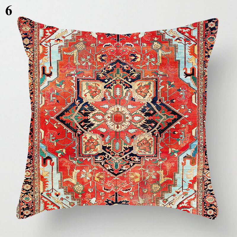 Ethnic Boho Mandala Print Linen Throw Pillow Case Sofa Cushion Cover Home Decor！