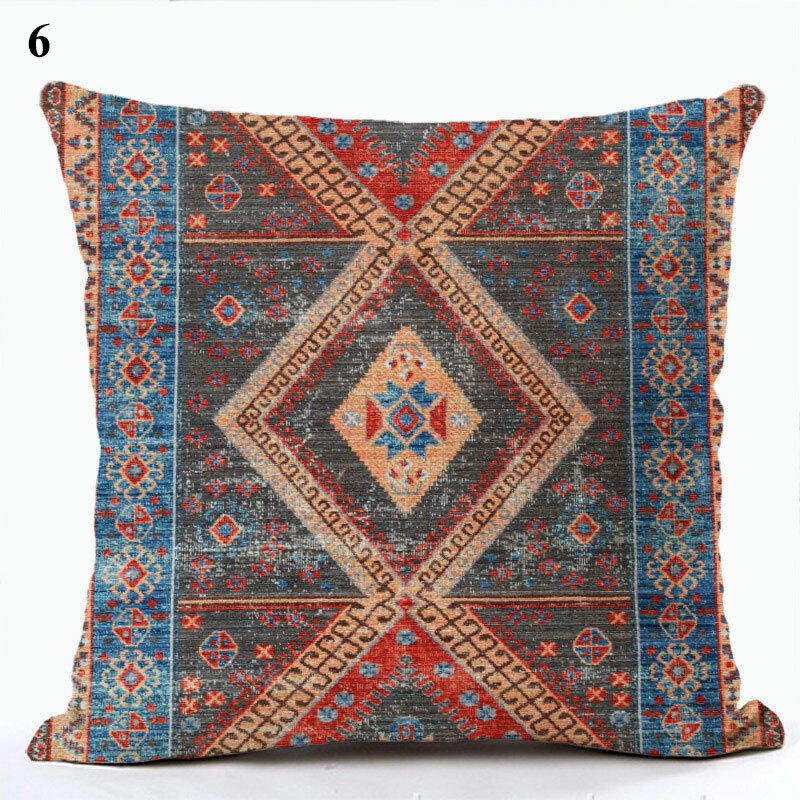 Ethnic Boho Mandala Print Linen Throw Pillow Case Sofa Cushion Cover Home Decor！