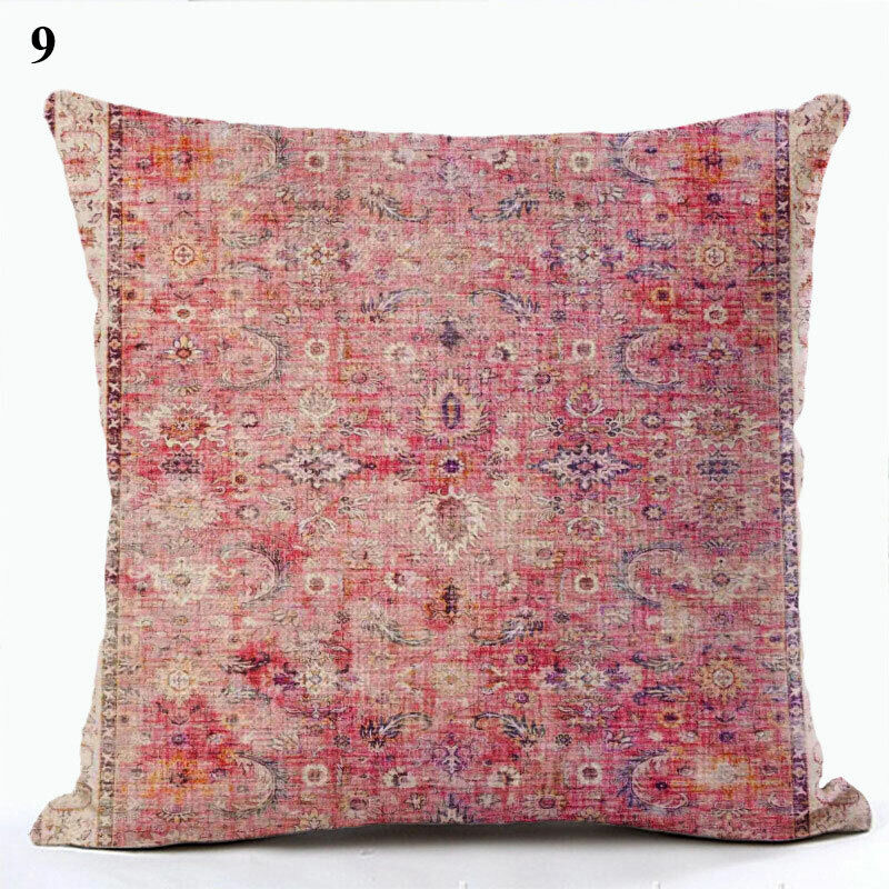 Ethnic Boho Mandala Print Linen Throw Pillow Case Sofa Cushion Cover Home Decor！