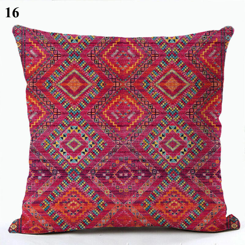 Ethnic Boho Mandala Print Linen Throw Pillow Case Sofa Cushion Cover Home Decor！