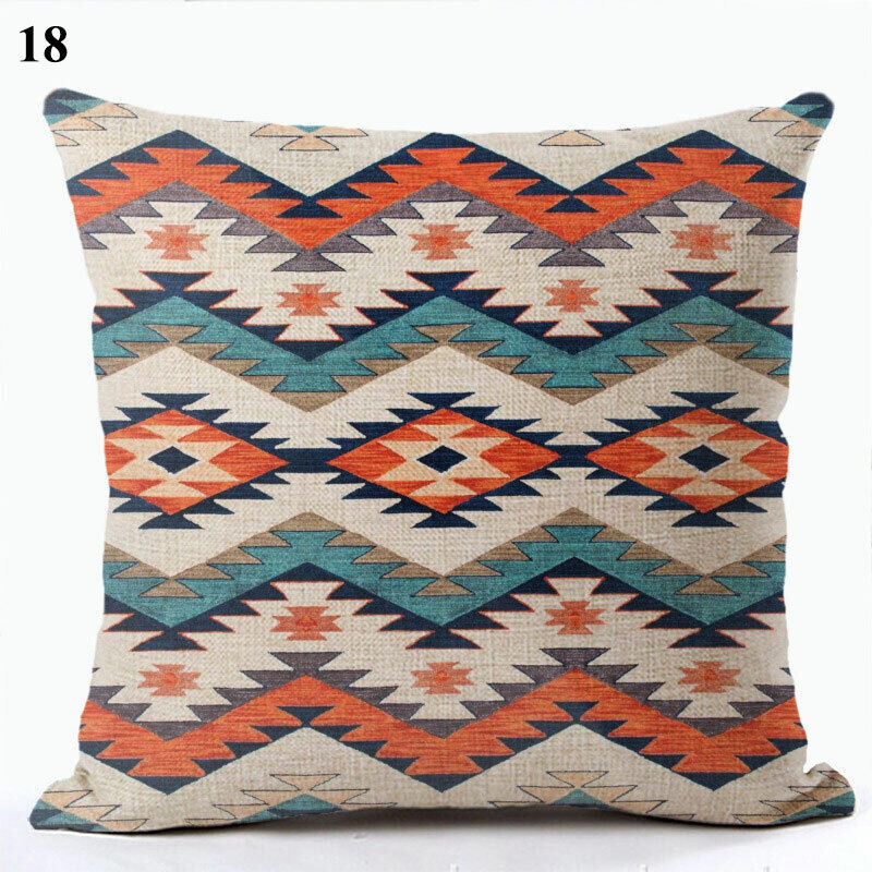 Ethnic Boho Mandala Print Linen Throw Pillow Case Sofa Cushion Cover Home Decor！