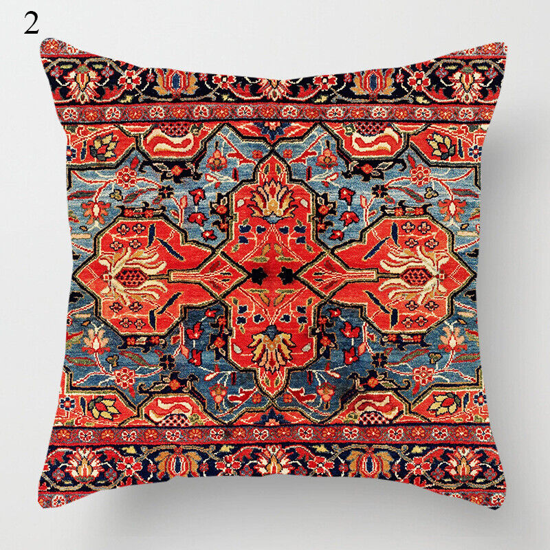 Ethnic Boho Mandala Print Linen Throw Pillow Case Sofa Cushion Cover Home Decor！