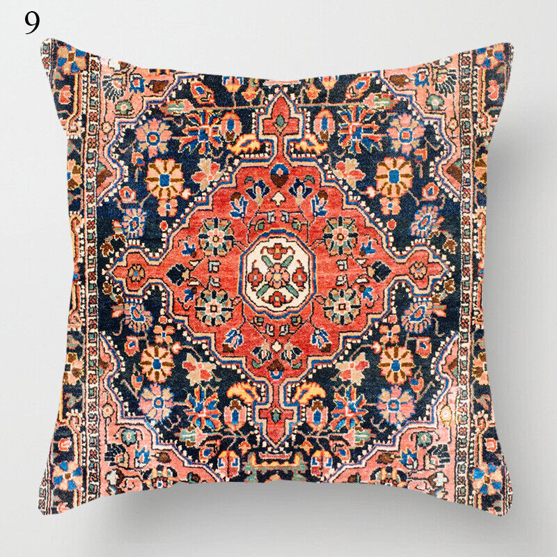 Ethnic Boho Mandala Print Linen Throw Pillow Case Sofa Cushion Cover Home Decor！