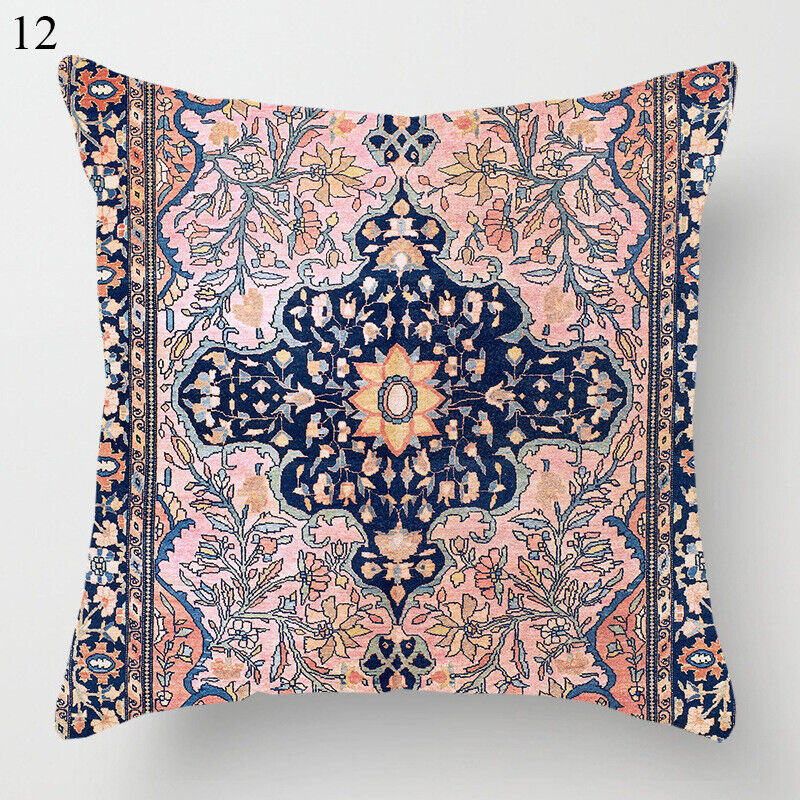 Ethnic Boho Mandala Print Linen Throw Pillow Case Sofa Cushion Cover Home Decor！