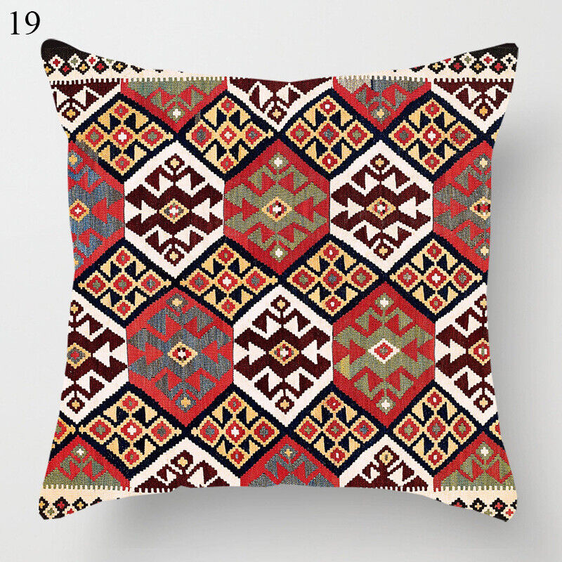 Ethnic Boho Mandala Print Linen Throw Pillow Case Sofa Cushion Cover Home Decor！