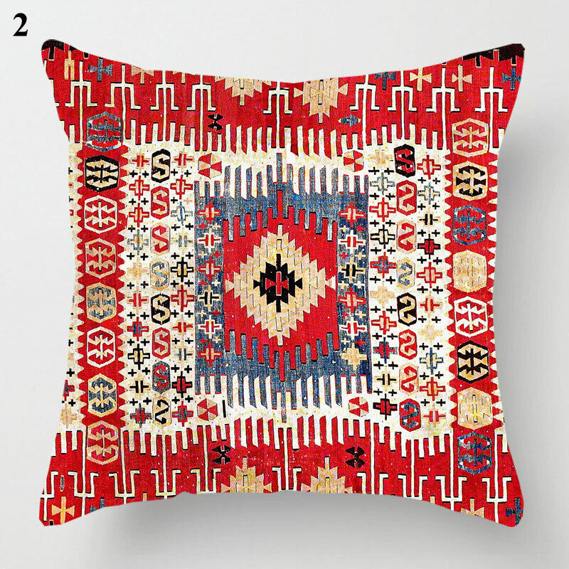 Ethnic Boho Mandala Print Linen Throw Pillow Case Sofa Cushion Cover Home Decor！