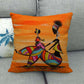 18" African Woman Home Decor Pillow Case Gallery Exotic Restaurant Cushion Cover