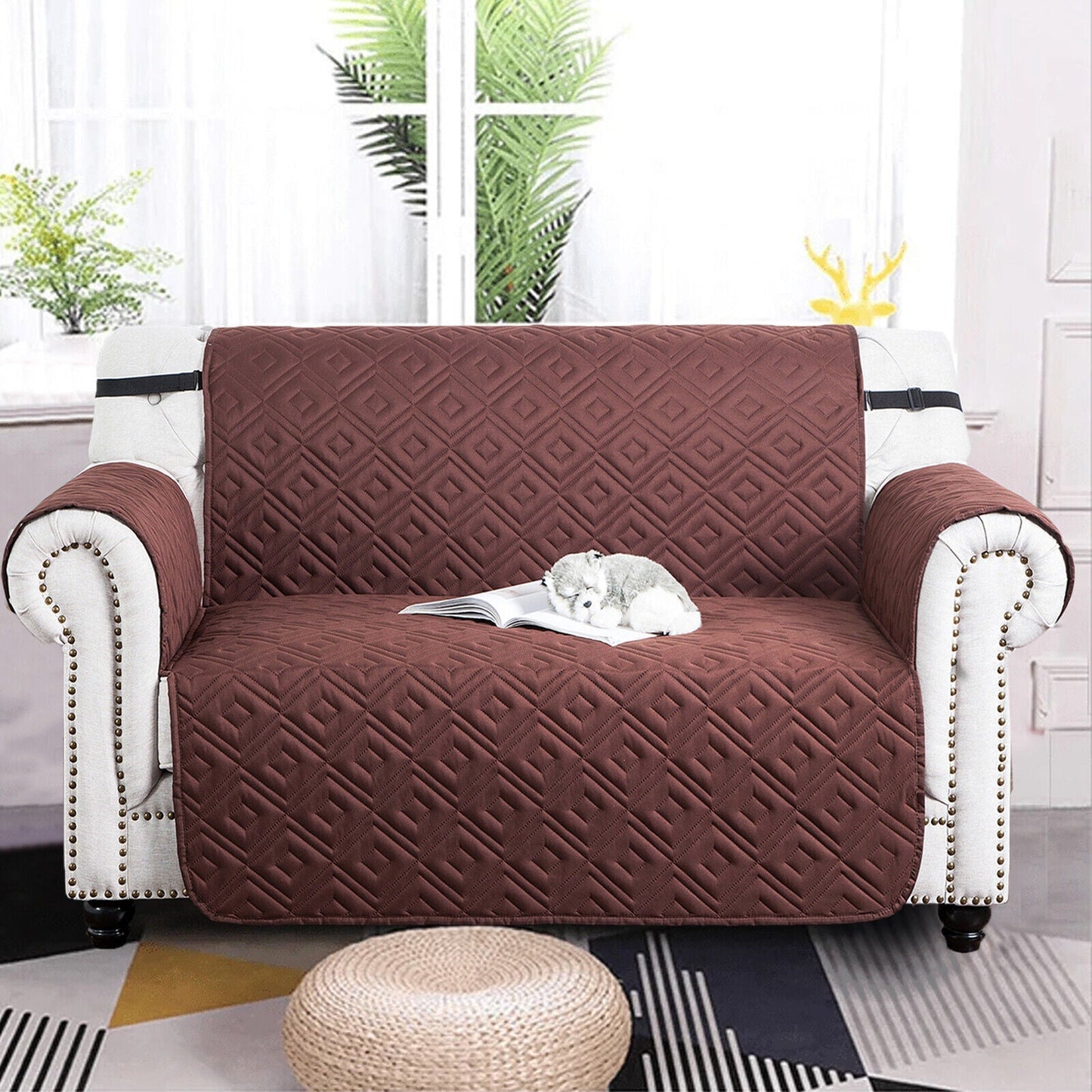 Quilted Sofa Cover Pet Protector Throw Waterproof Sofa Slip Covers 1/2/3 Settee