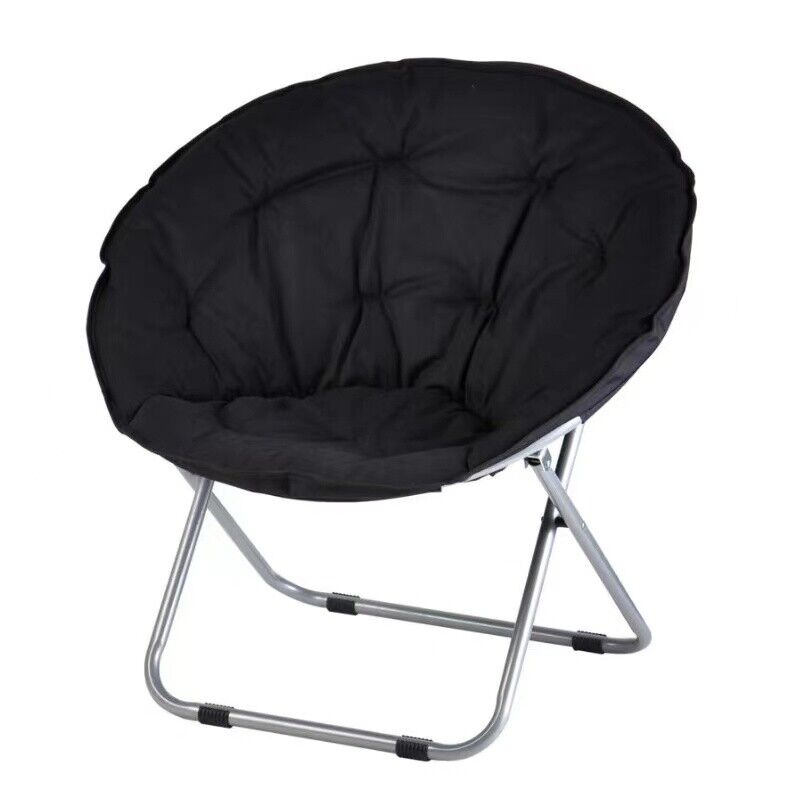 FOLDING CAMPING CHAIR PADDED MOON CHAIR GARDEN OUTDOOR FESTIVAL ROUND CAMPING UK