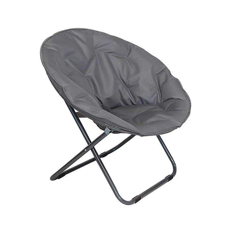 FOLDING CAMPING CHAIR PADDED MOON CHAIR GARDEN OUTDOOR FESTIVAL ROUND CAMPING UK