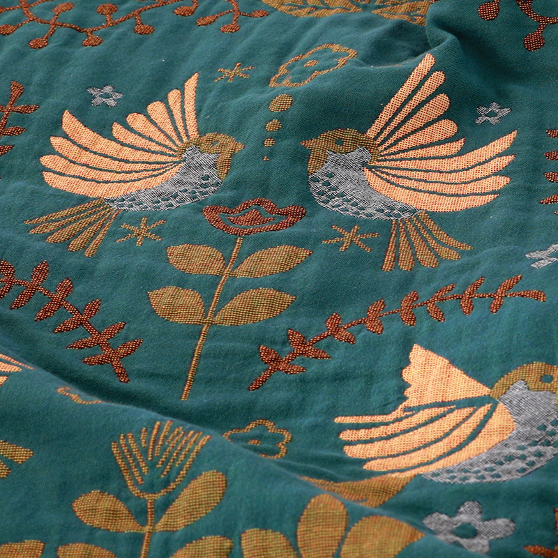 Premium Reversible Scandinavian Bird Throw Blanket - Extra Soft