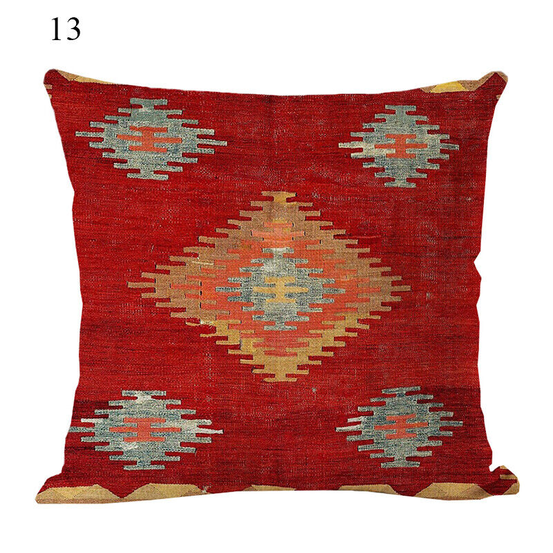 Ethnic Boho Mandala Print Linen Throw Pillow Case Sofa Cushion Cover Home Decor！