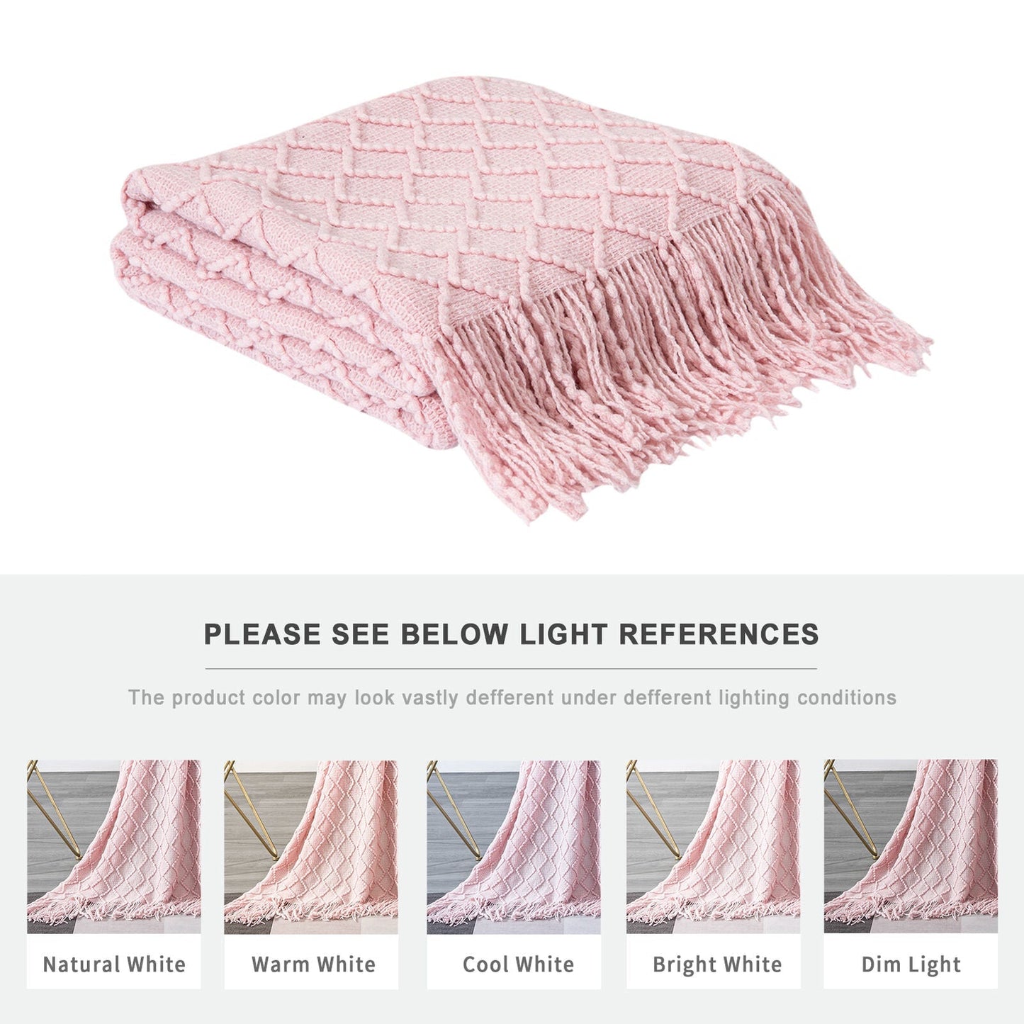 Boho Knit Blanket Throw Tassel Plaid Travel Throw Large Blankets For Sofa Bed