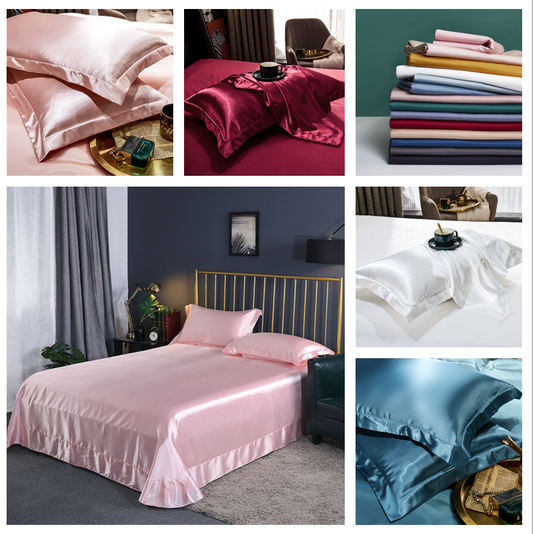 1/2PCS Soft Pillowcase Silk Satin Pillow cases Home Decor Bedding Cushion Covers