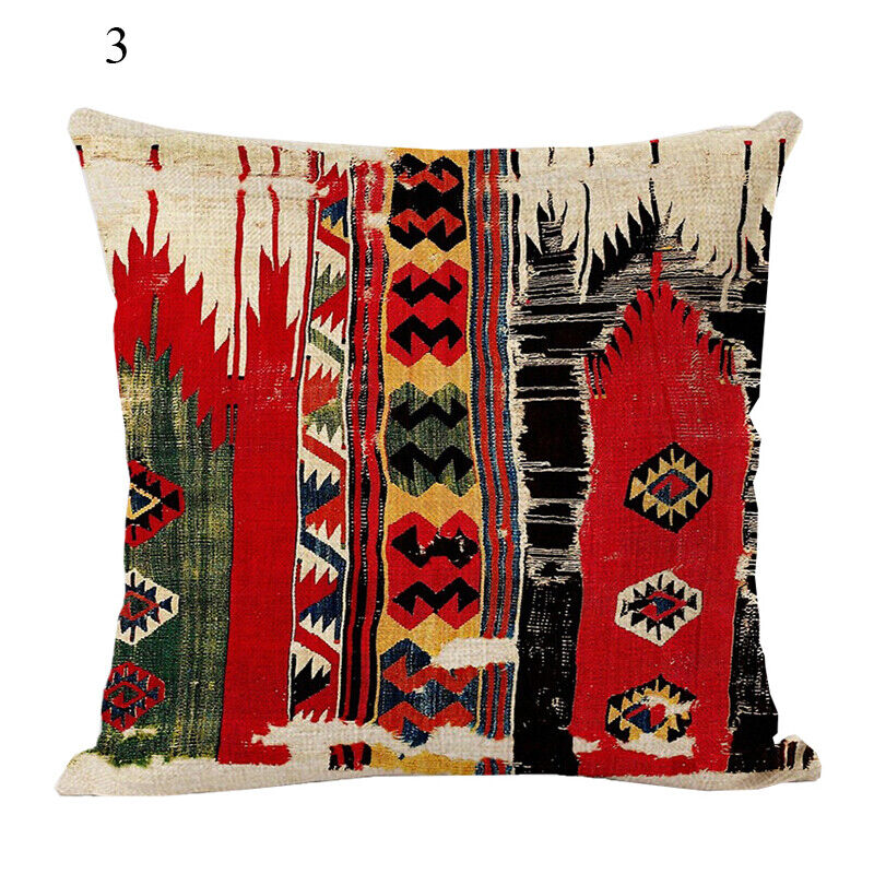 Ethnic Boho Mandala Print Linen Throw Pillow Case Sofa Cushion Cover Home Decor！