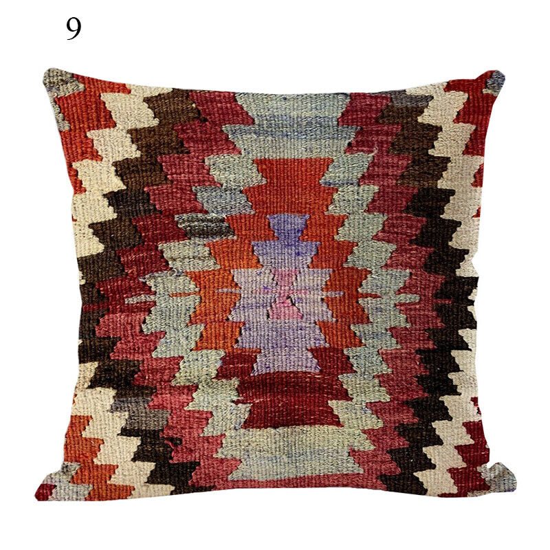 Ethnic Boho Mandala Print Linen Throw Pillow Case Sofa Cushion Cover Home Decor！