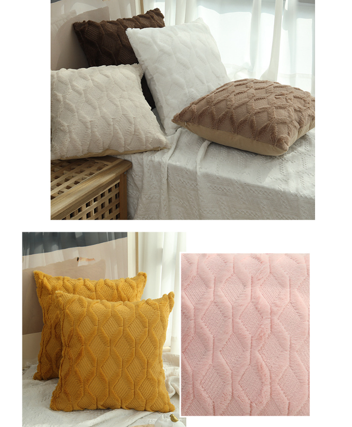18" Home Decor Fluffy Sofa Cushion Cover Geometric Pillowcase Furry Pillow UK