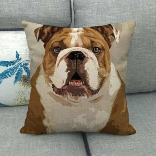 18" Pet Dog Puppy French Bulldog Throw Pillow Case Labrador Couch Cushion Cover