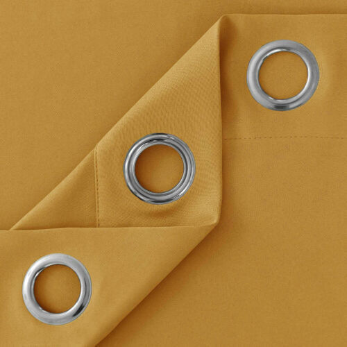 Thick Thermal Blackout Curtain Eyelet Ring Top Ready Made Pair Energy Saving