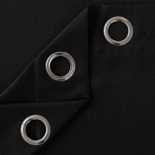 Thick Thermal Blackout Curtain Eyelet Ring Top Ready Made Pair Energy Saving