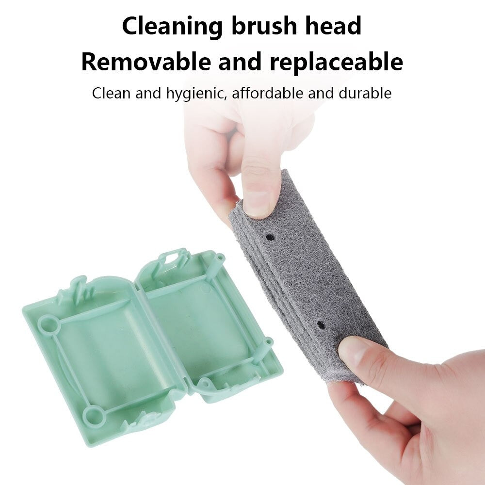 Shop Clearance! 3pcs Creative Window Groove Cleaning Brush, Hand-Held Crevice Cleaner Tools, Fixed Brush Head Design Scouring Pad Material for Door